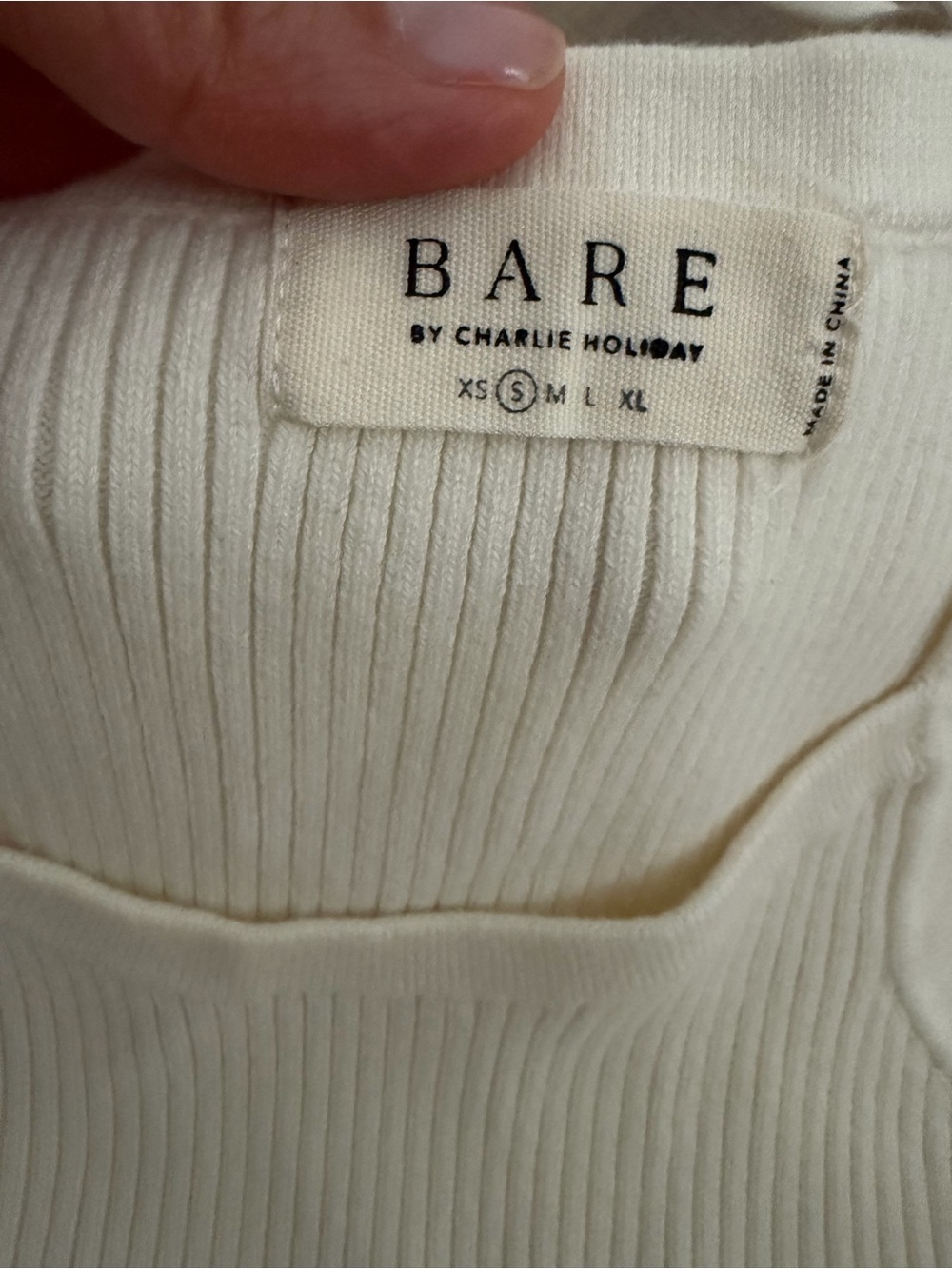 Charlie Holiday Cream Ribbed Tank Top - Picture 5 of 6